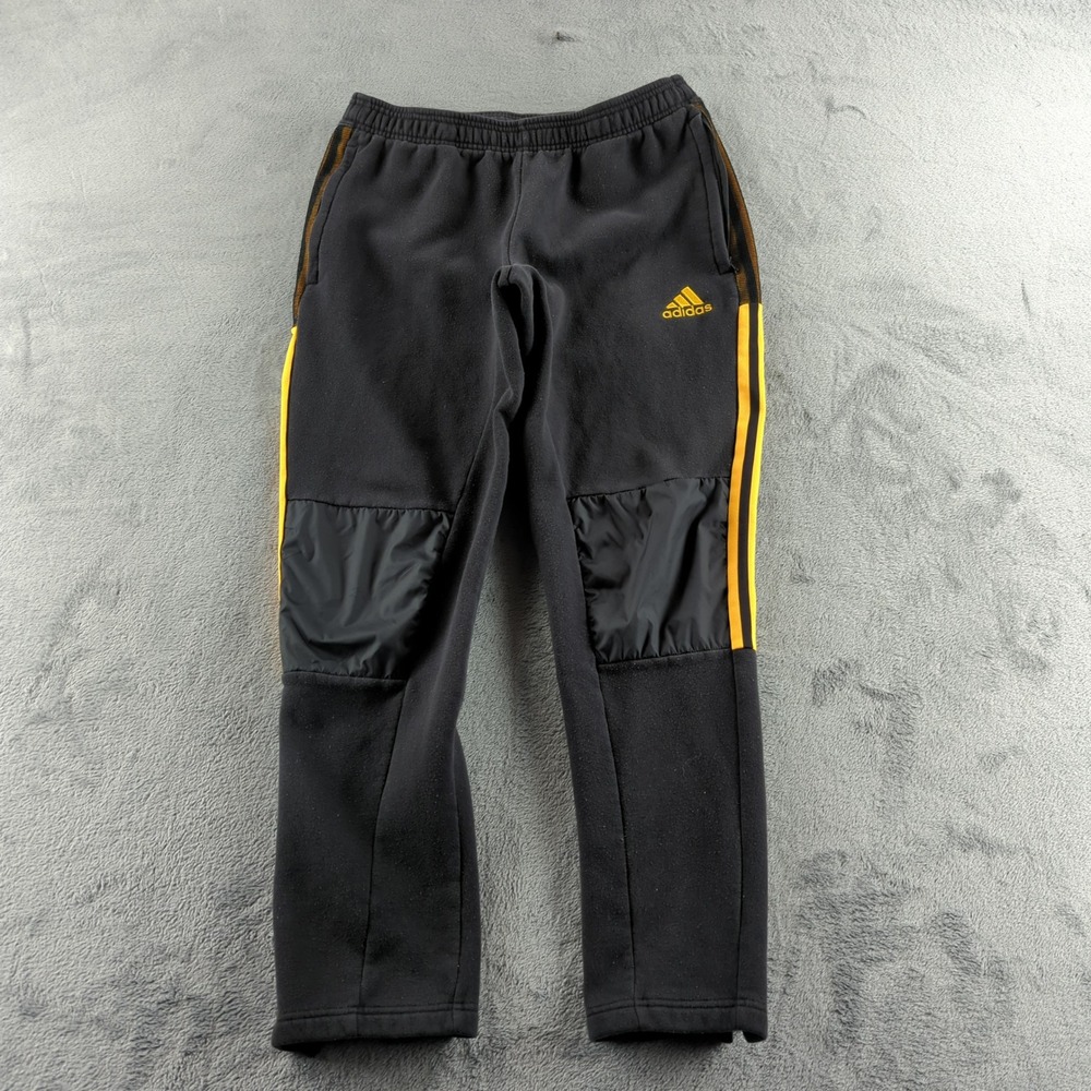Adidas Sweatpants Mens‎ Large (Fits 32x29) Black Athletic Tapered Ankle Zip